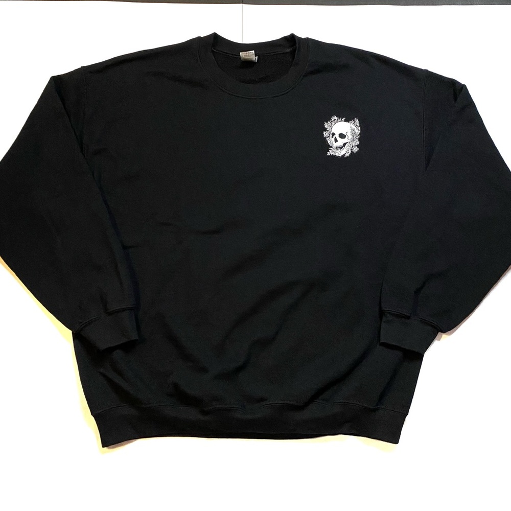 Flower Skull Crew Neck Sweatshirt | XL